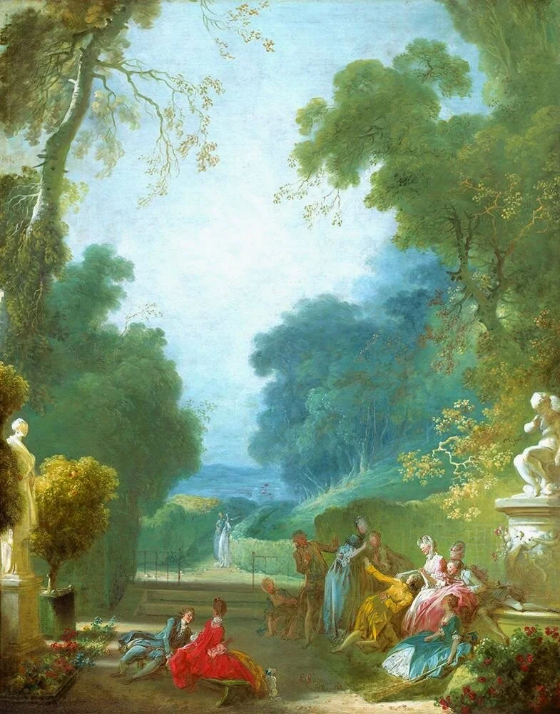   J.H FRAGONARD – Le jeu de la main chaude  (tableau, 1775-80 : N.G.A. Washington – USA ) 