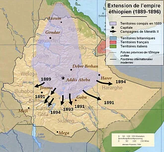 Expansion de l’Empire éthiopien vers 1896