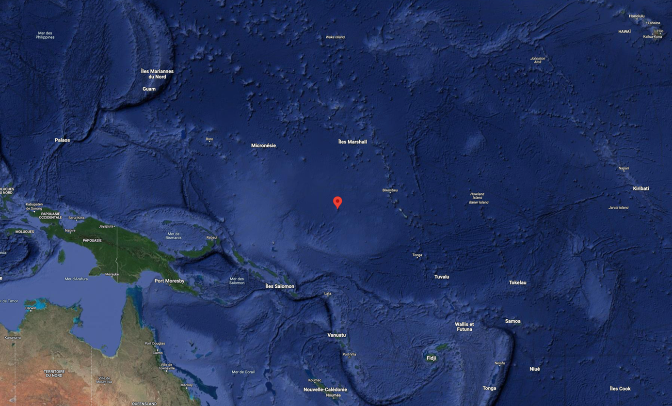 L’ile de NAURU et sa position dans l’Océan Pacifique