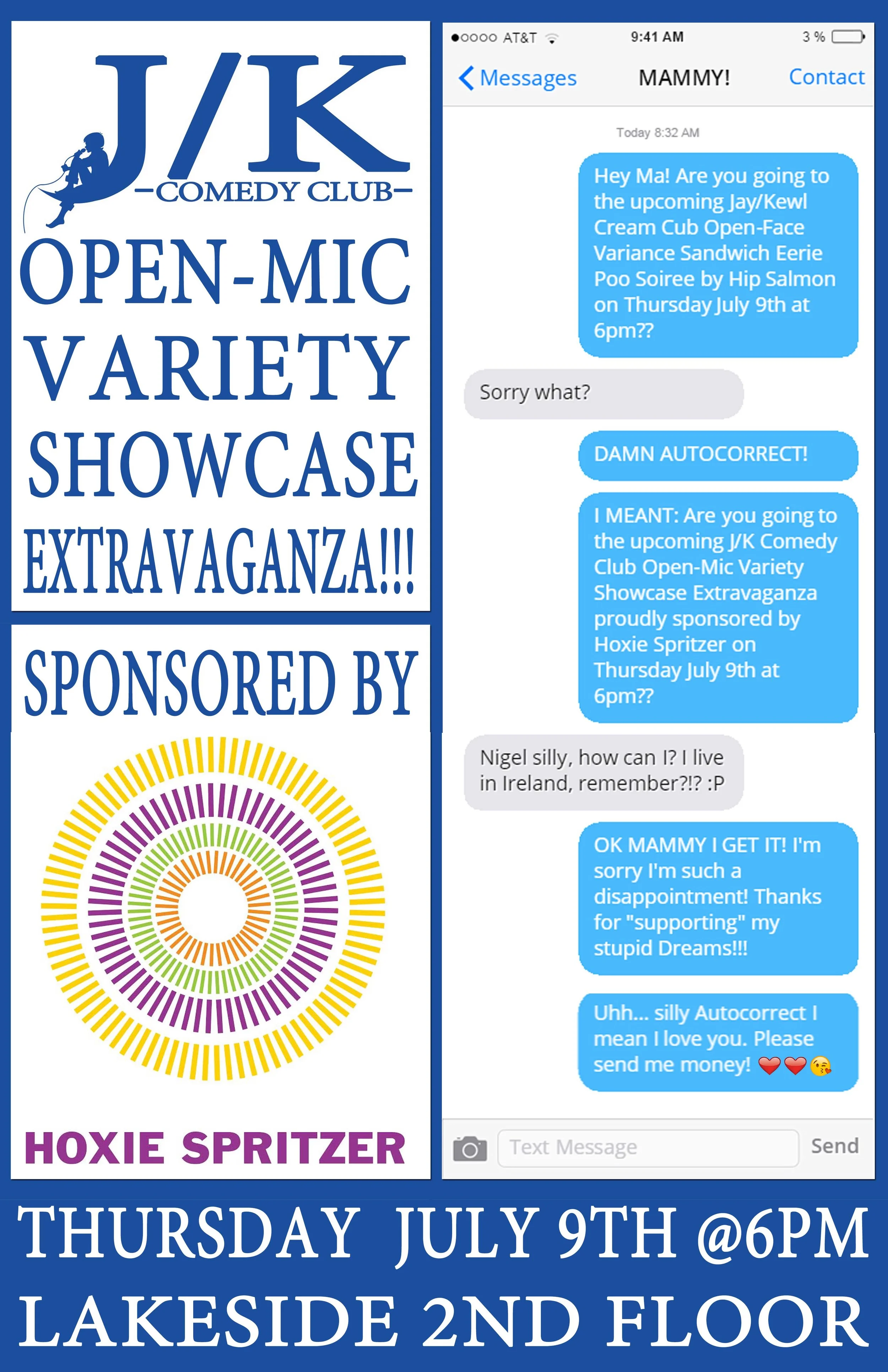 J/K Comedy Club Variety Show Open Mic Extravaganza