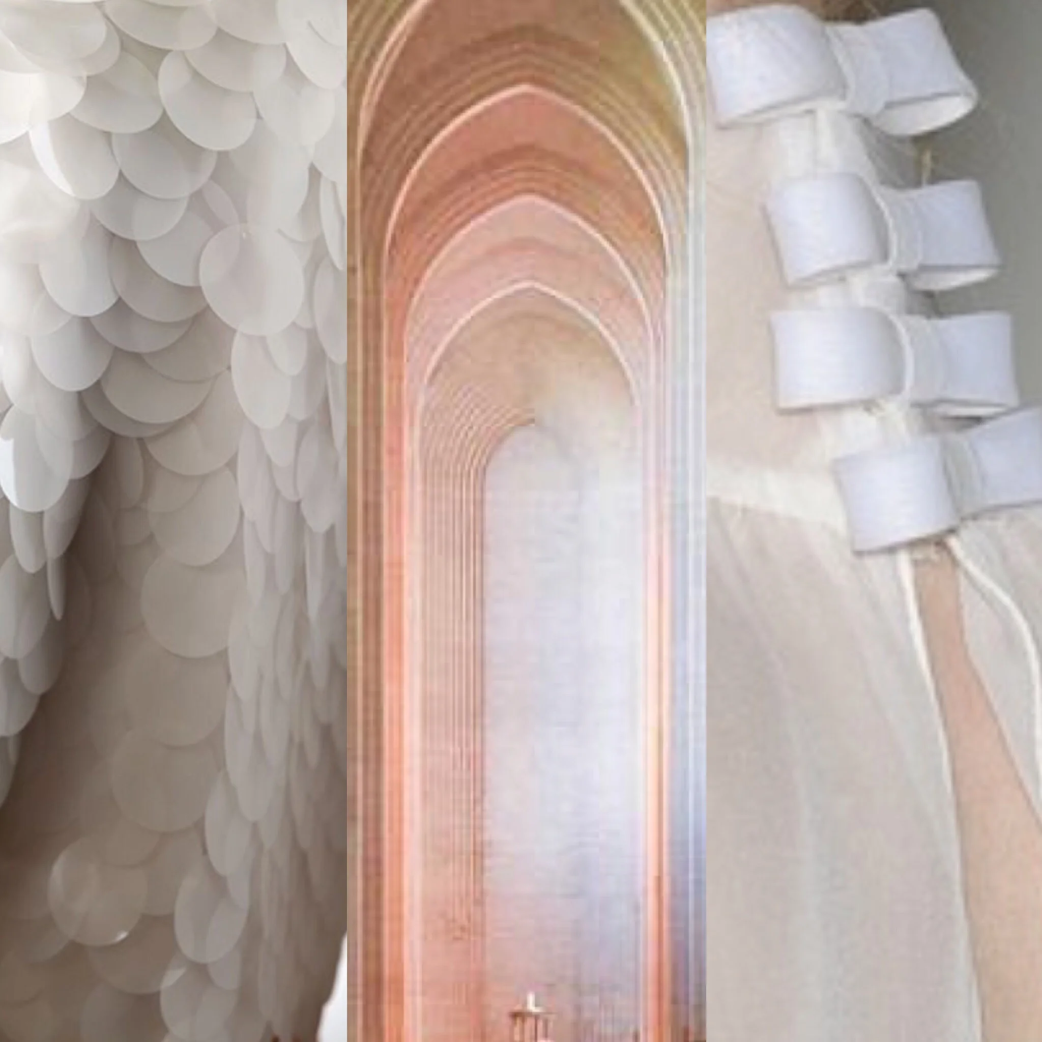 Architecture can provide such inspiration, I love the interior shot here in the middle of the images. Teamed with the large sequins (look out for the 2017 collection for these) and the bow detail on the right hand image it really creates such a gorgeous images. 