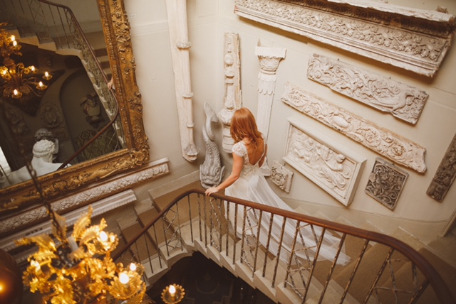Beautiful Halfpenny London bride Katie wears the Marianne hand beaded and embroidered tulle wedding dress 3.jpeg