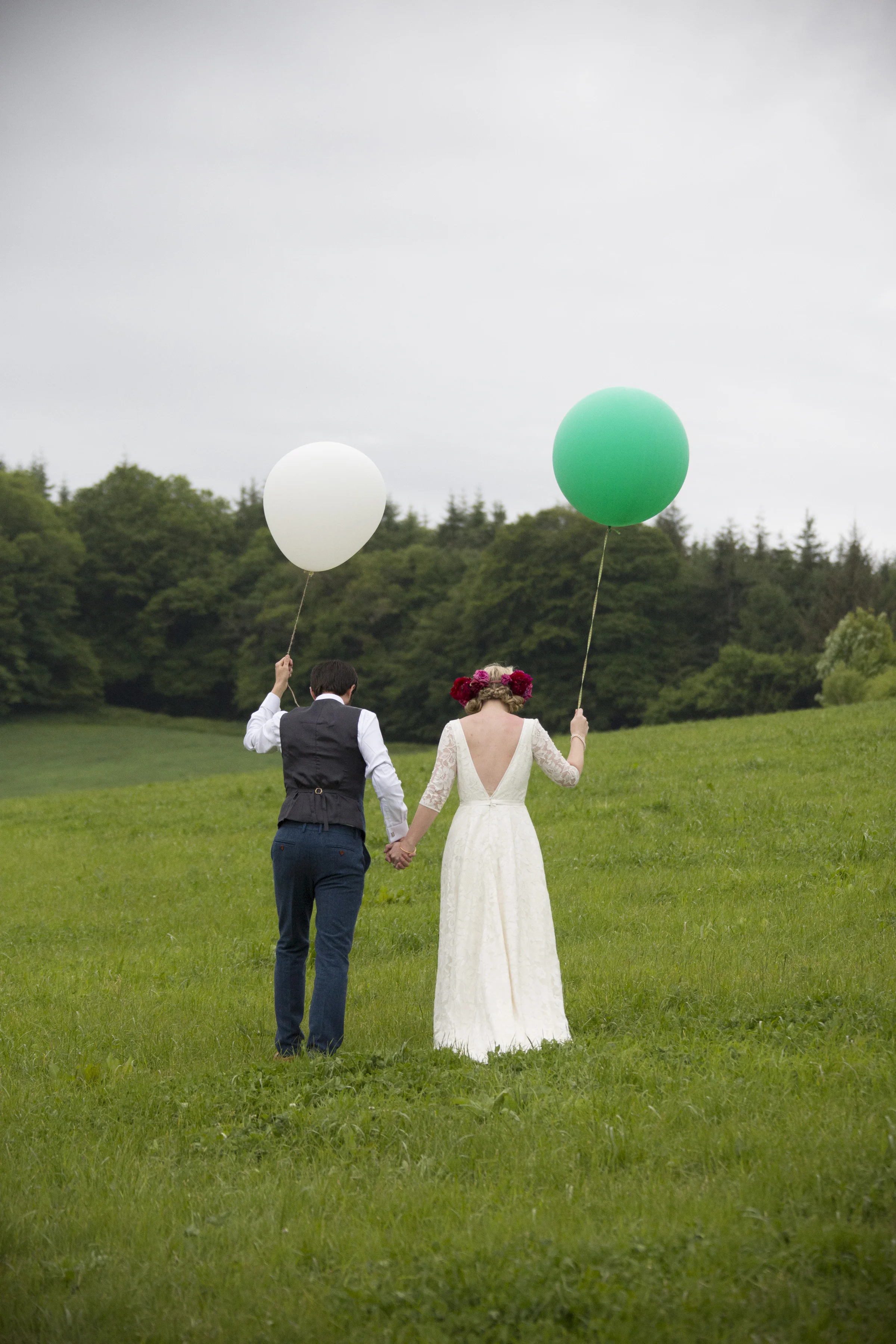 Lucy's countryside wedding wearing The Antonia full lace dress