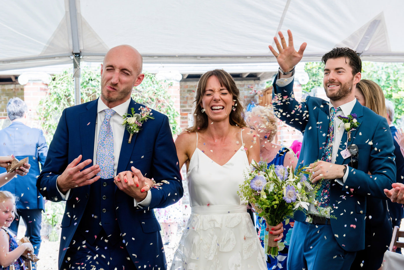 Beautiful bride Robyn wears a wedding dress by Halfpenny London