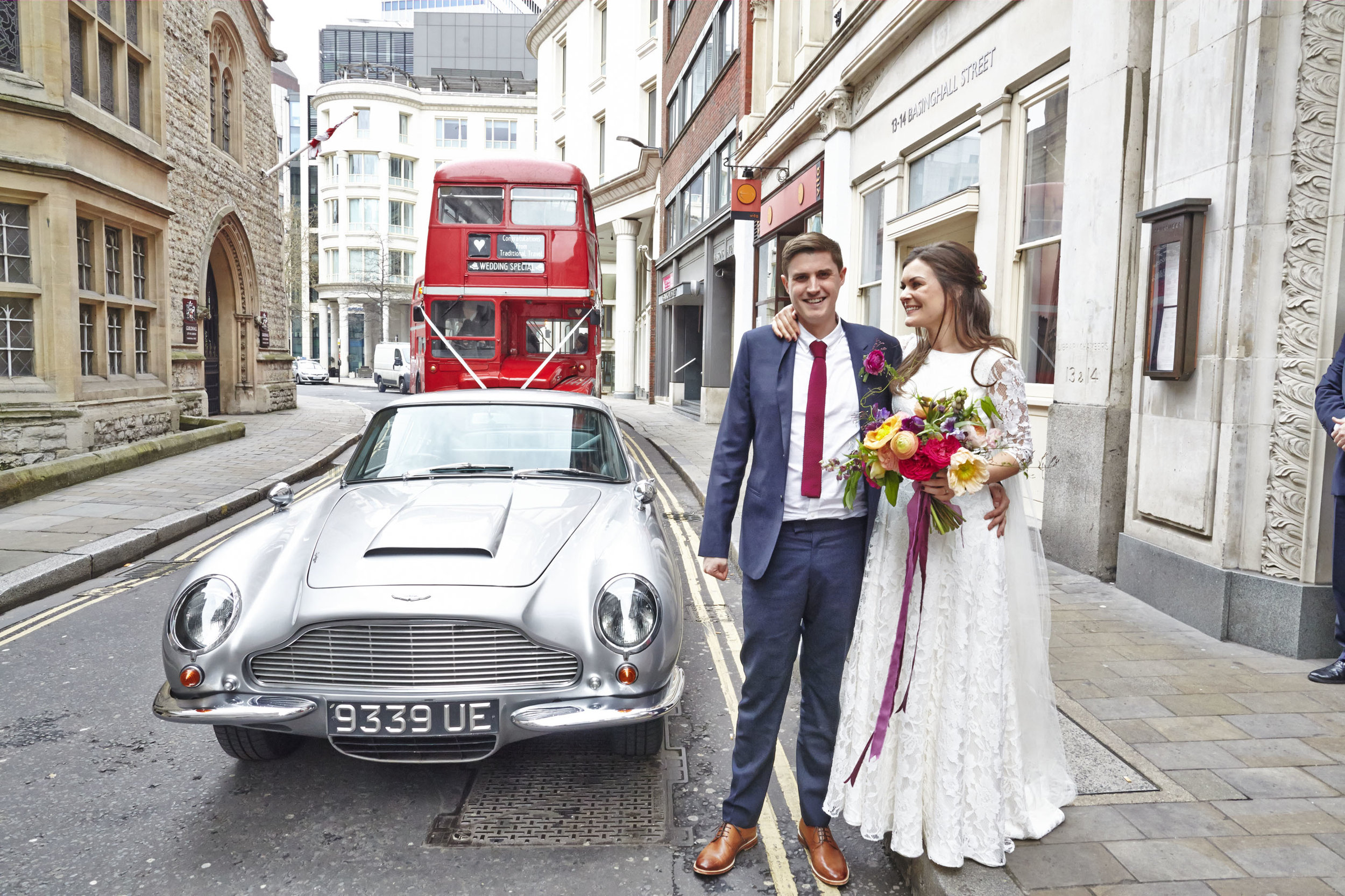 Beautiful bride Lizzy wears a wedding dress by Halfpenny London