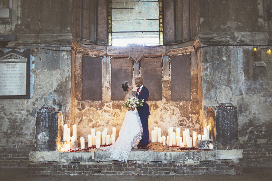Beautiful bride Fiona wears a custom Hi-Low Esme wedding dress by Halfpenny London