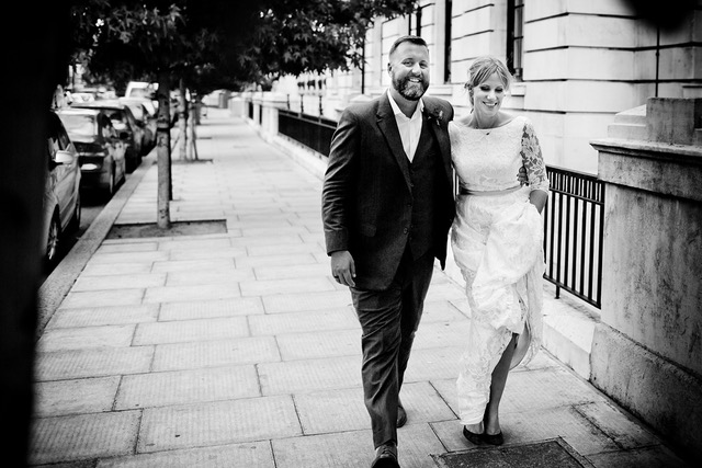 Beautiful bride Melissa wears a wedding dress by halfpenny London