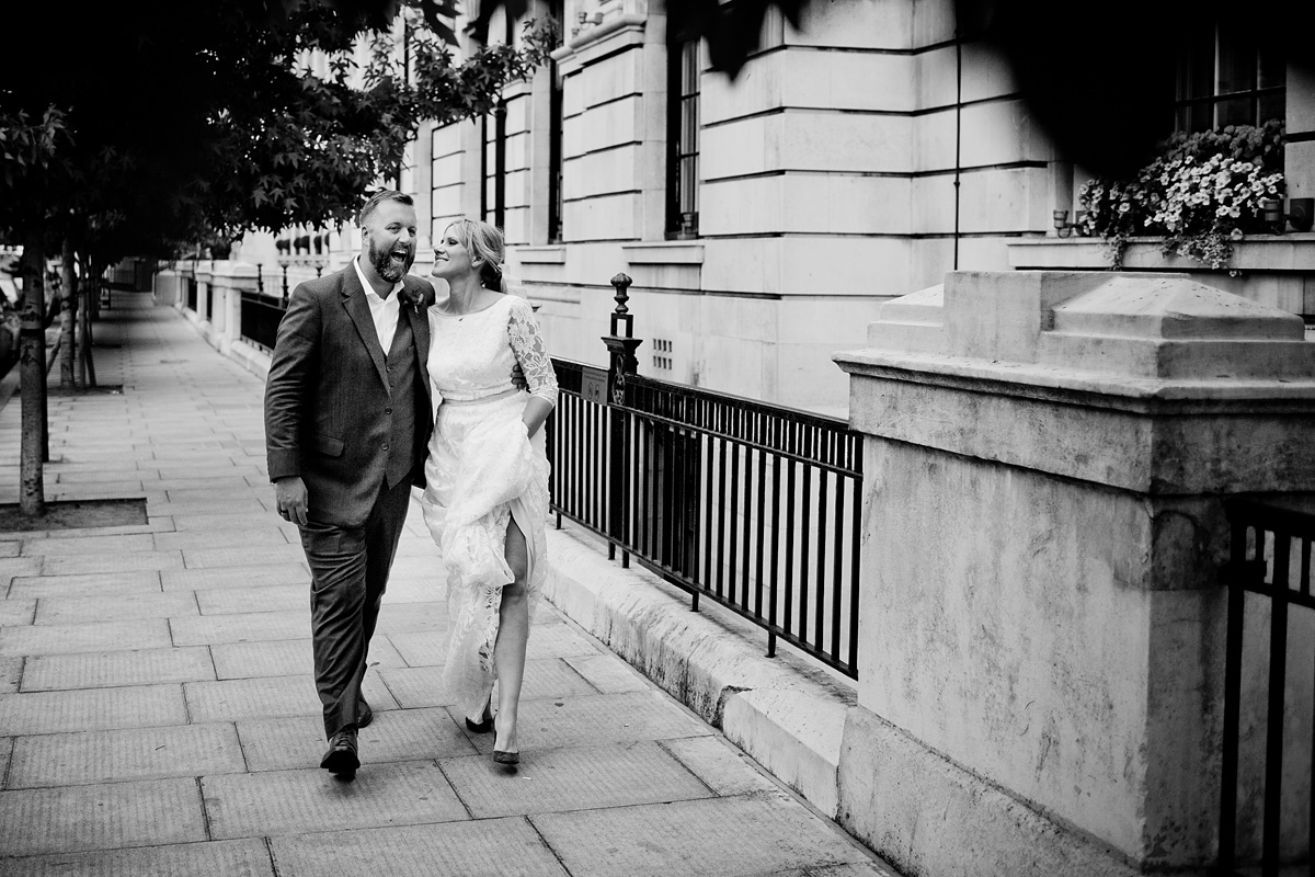 Beautiful bride Melissa wears a wedding dress by halfpenny London