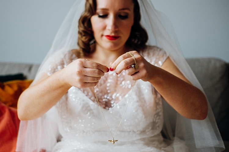 Beautiful bride Jasmyn wears a wedding dress by Halfpenny London