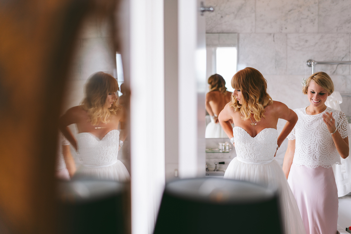 Beautiful bride Alexina wore a wedding dress by Halfpenny London