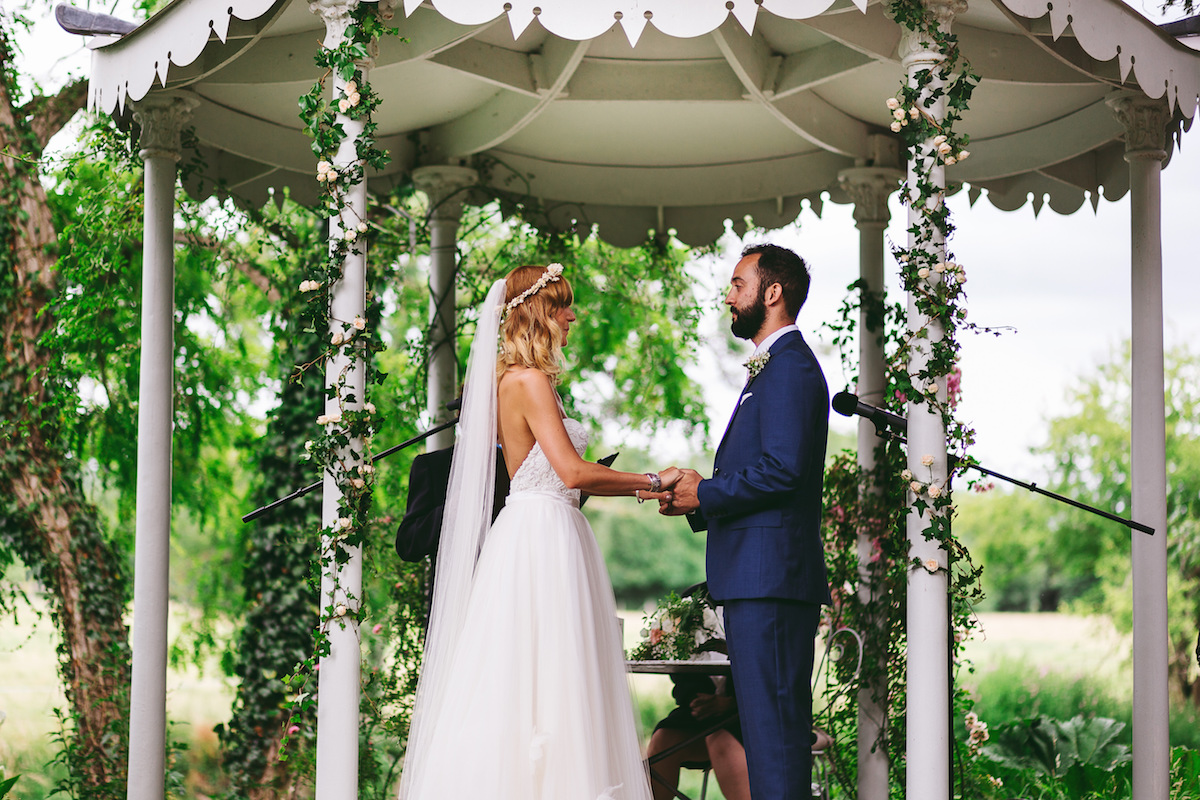 Beautiful bride Alexina wore a wedding dress by Halfpenny London