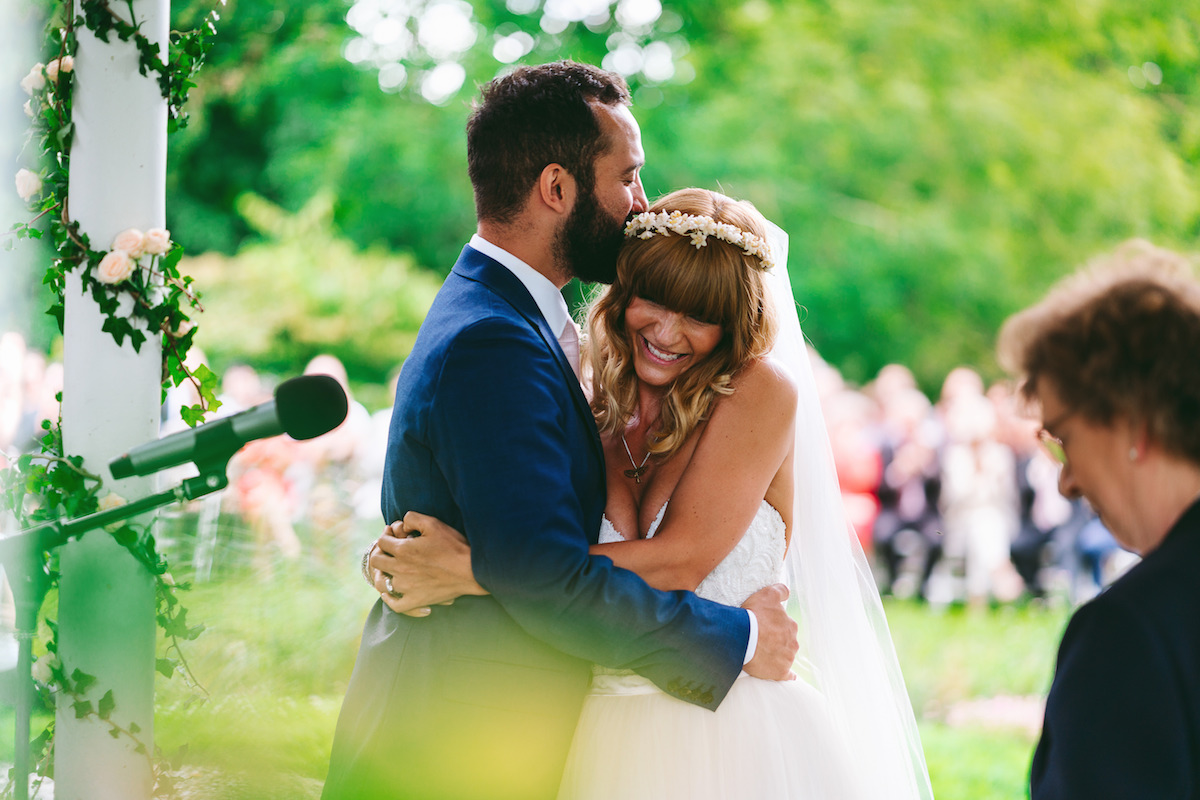 Beautiful bride Alexina wore a wedding dress by Halfpenny London