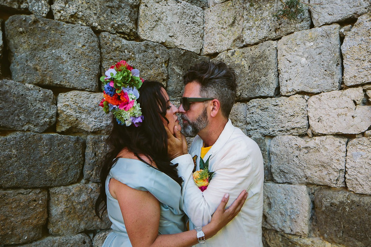 Beautiful bride Jess wore a blue wedding dress by Halfpenny London in a stunning colourful ceremony