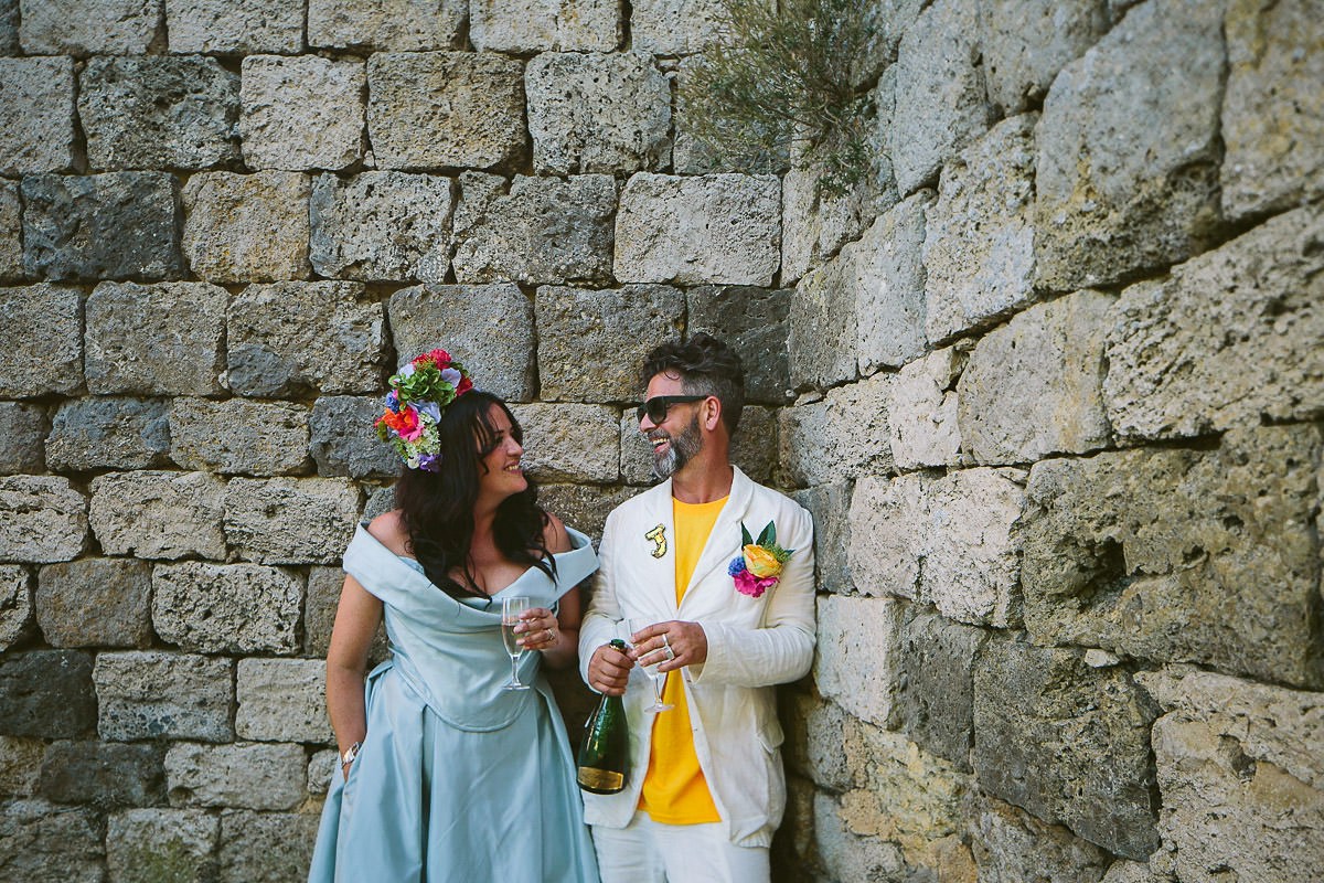Beautiful bride Jess wore a blue wedding dress by Halfpenny London in a stunning colourful ceremony