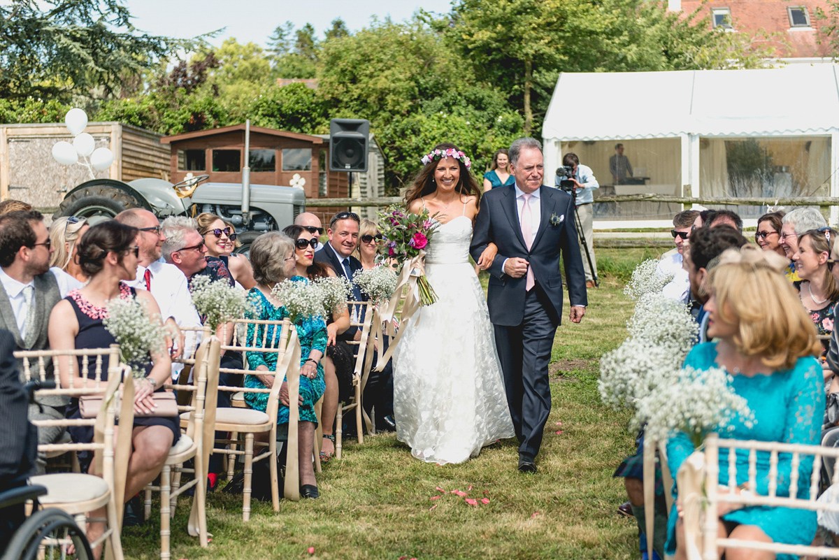 Gorgeous bride Sarah wore a wedding dress by Halfpenny London