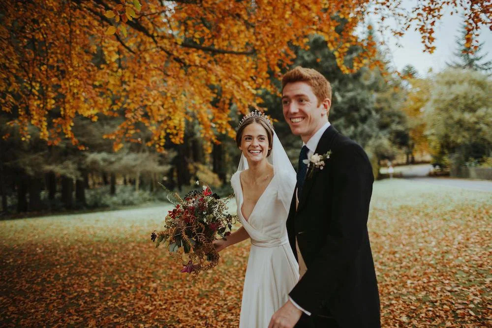 A beautiful bride wearing a Halfpenny London wedding dress