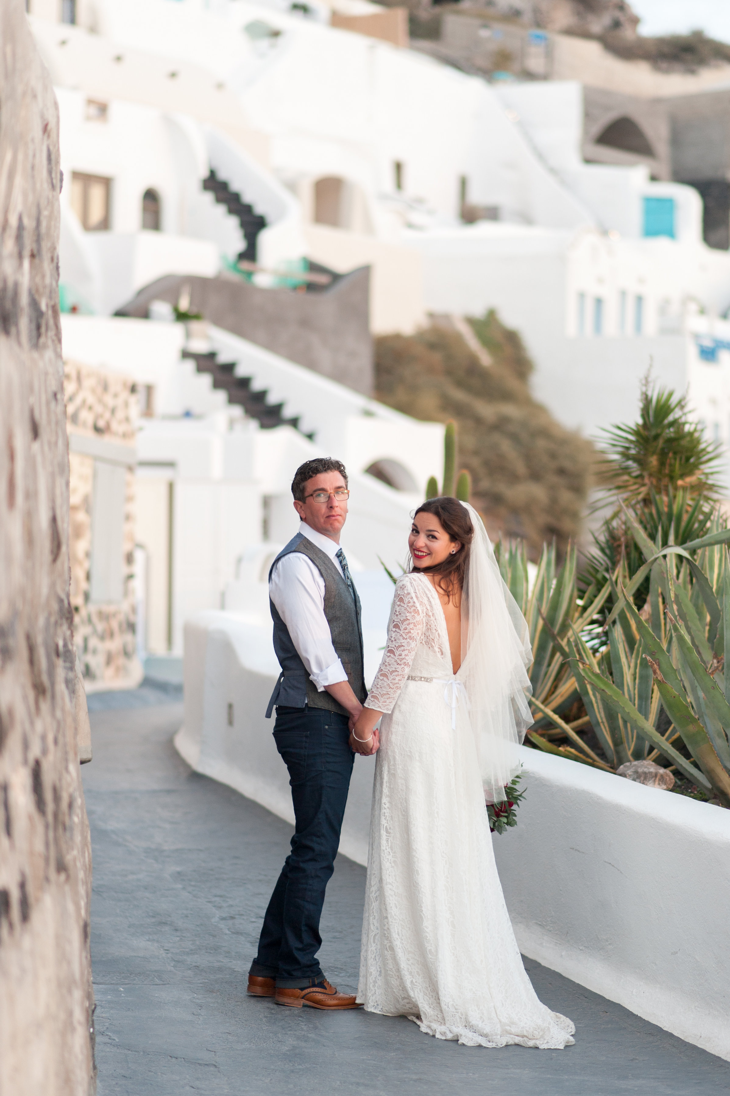 Beautiful bride Stephanie wears a wedding dress by Halfpenny London