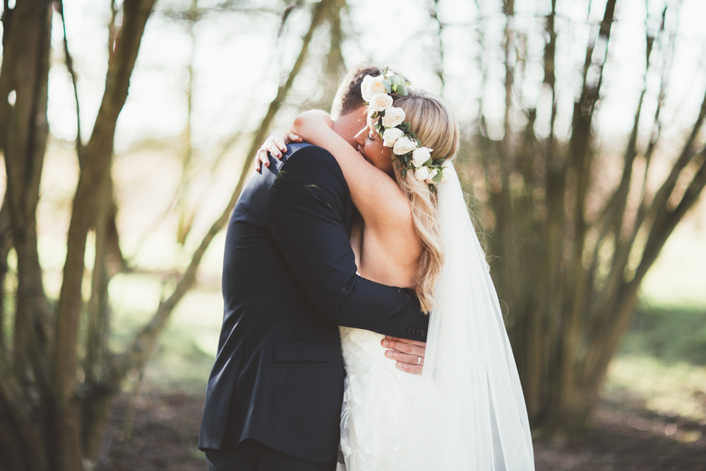 Beautiful bride Kate wore a wedding dress by Halfpenny London