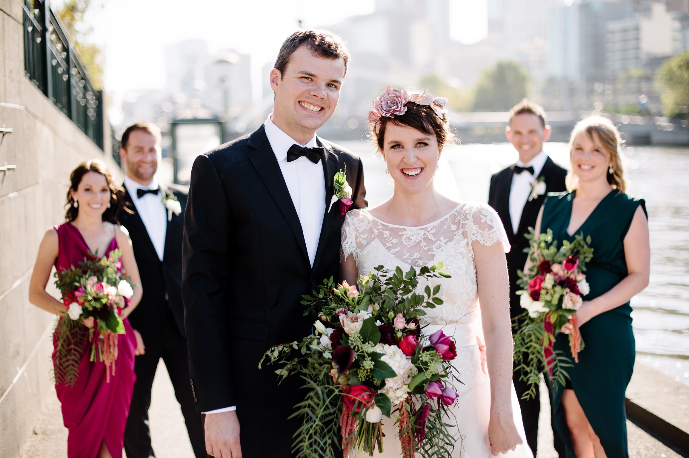 Beautiful bride Meredie wore a lace wedding dress by Halfpenny London