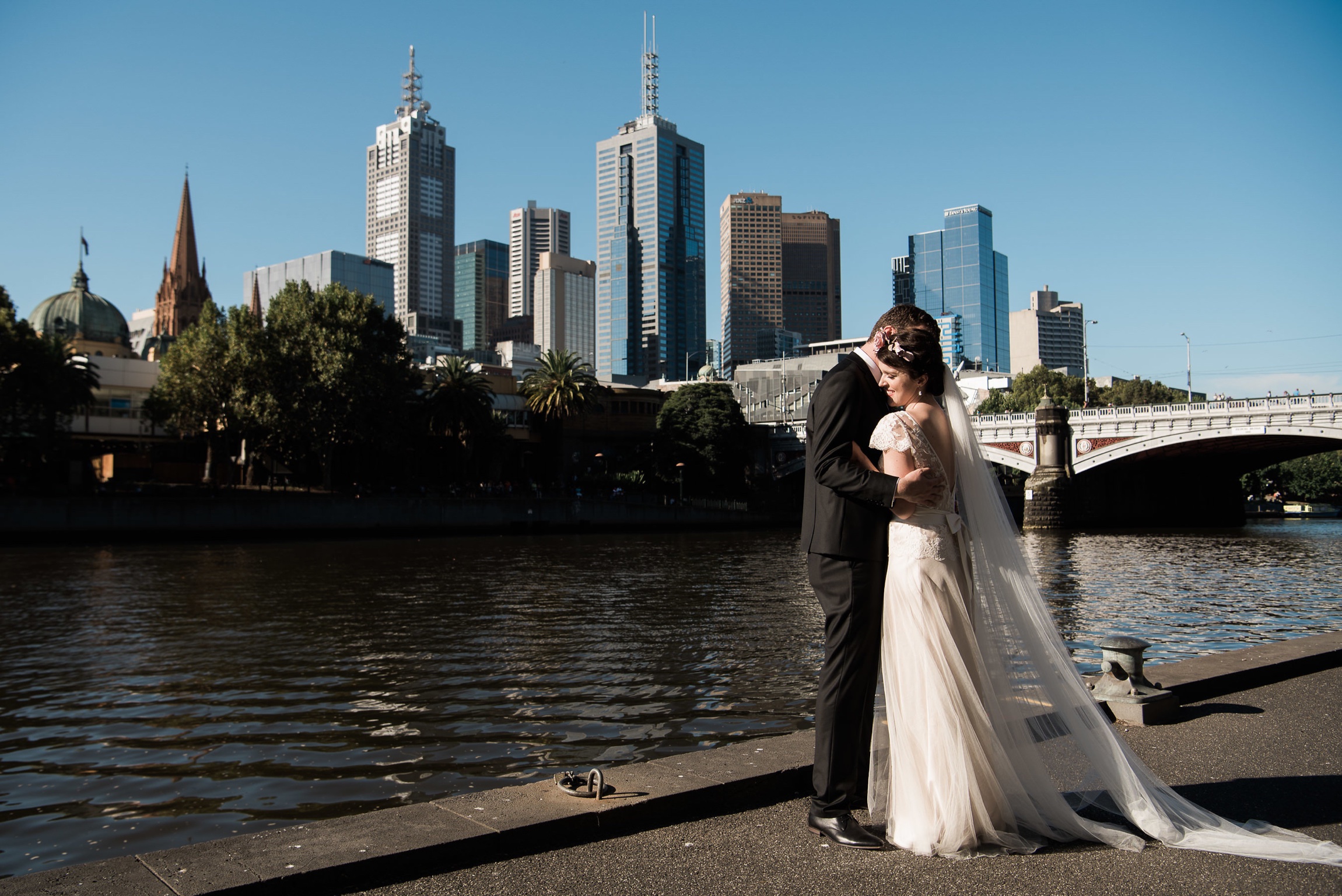 Beautiful bride Meredie wore a lace wedding dress by Halfpenny London