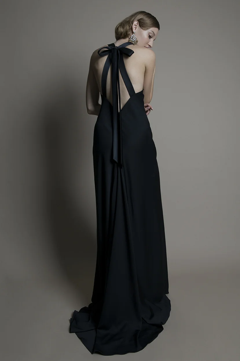 Black Juniper dress by Halfpenny London | Stylish, fitted evening
