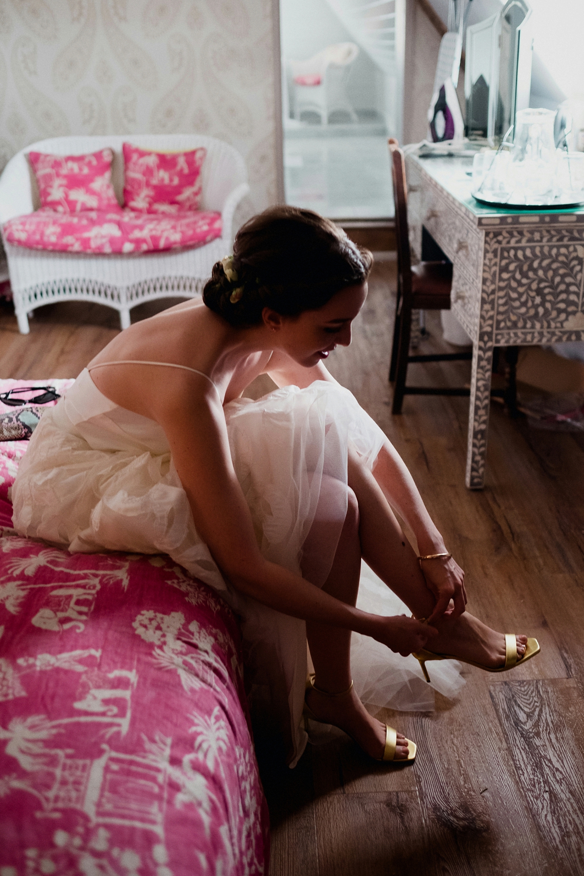 Beautiful bride Ashleigh wore a skirt and top by Halfpenny London on her wedding day