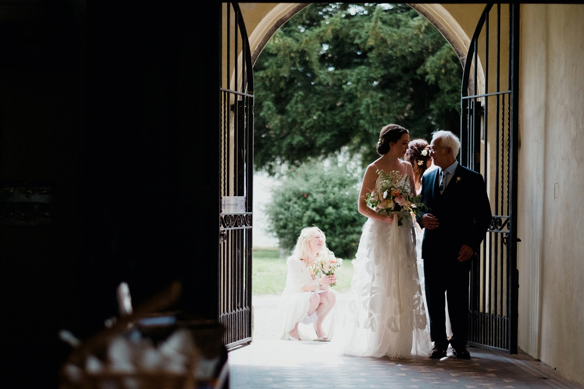 Beautiful bride Ashleigh wore a skirt and top by Halfpenny London on her wedding day