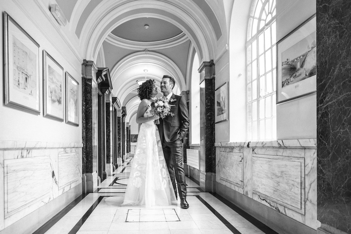 Beautiful bride Samantha wore a wedding dress by Halfpenny London