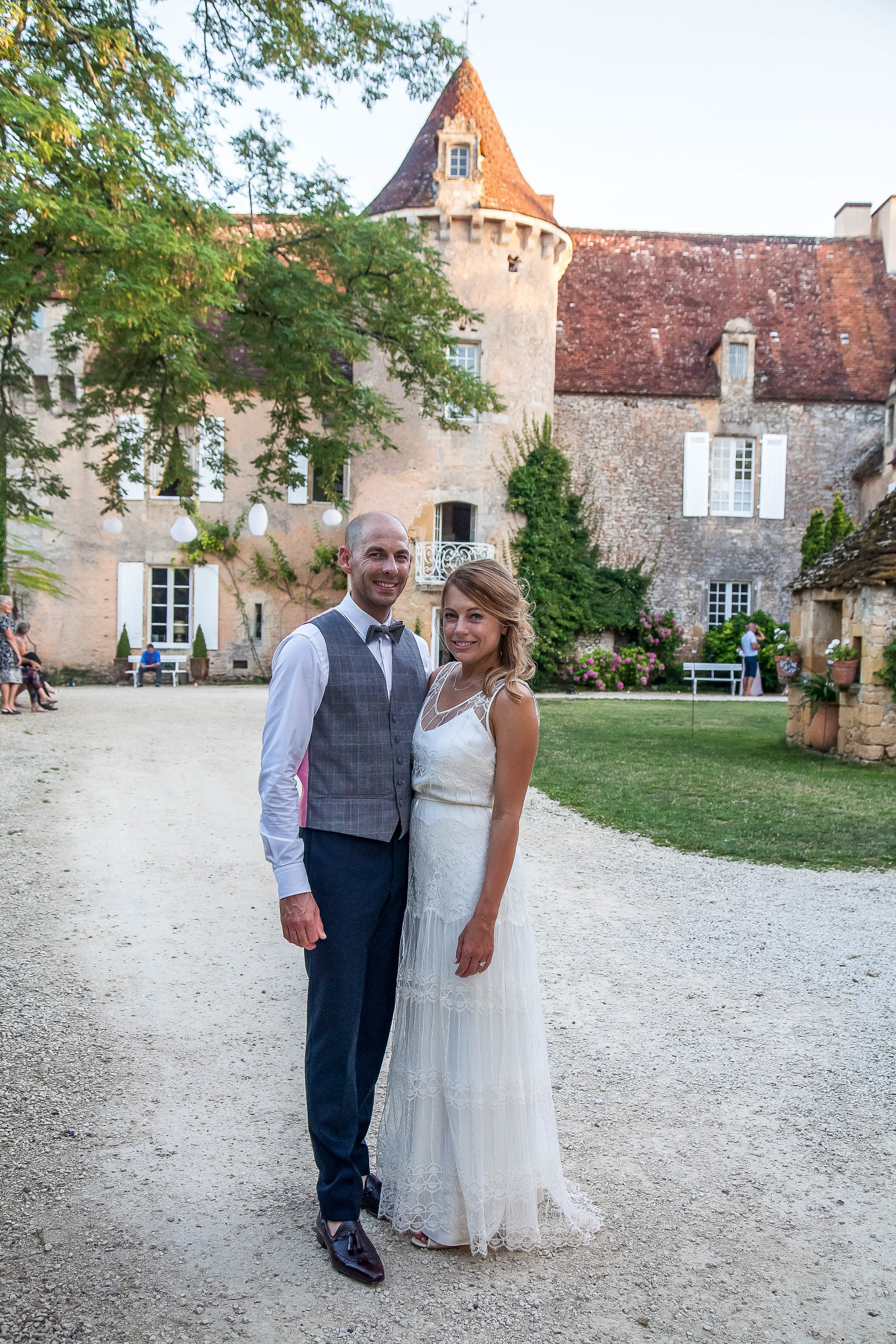 Beautiful bride Claire wore a lace wedding dress by Halfpenny London