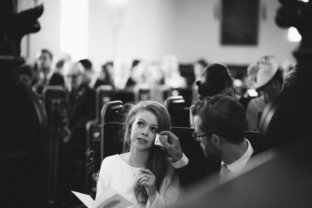 Beautiful bride Joanna wore a wedding dress - actually a skirt and top - by Halfpenny London