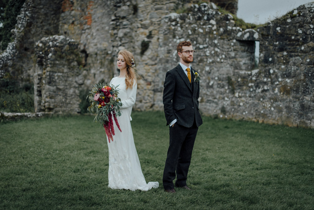 Beautiful bride Joanna wore a wedding dress - actually a skirt and top - by Halfpenny London