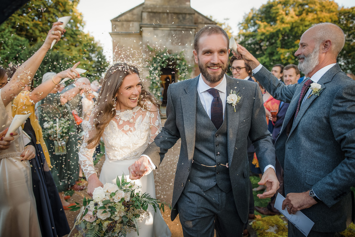Beautiful bride Laura wore a wedding dress by Halfpenny London