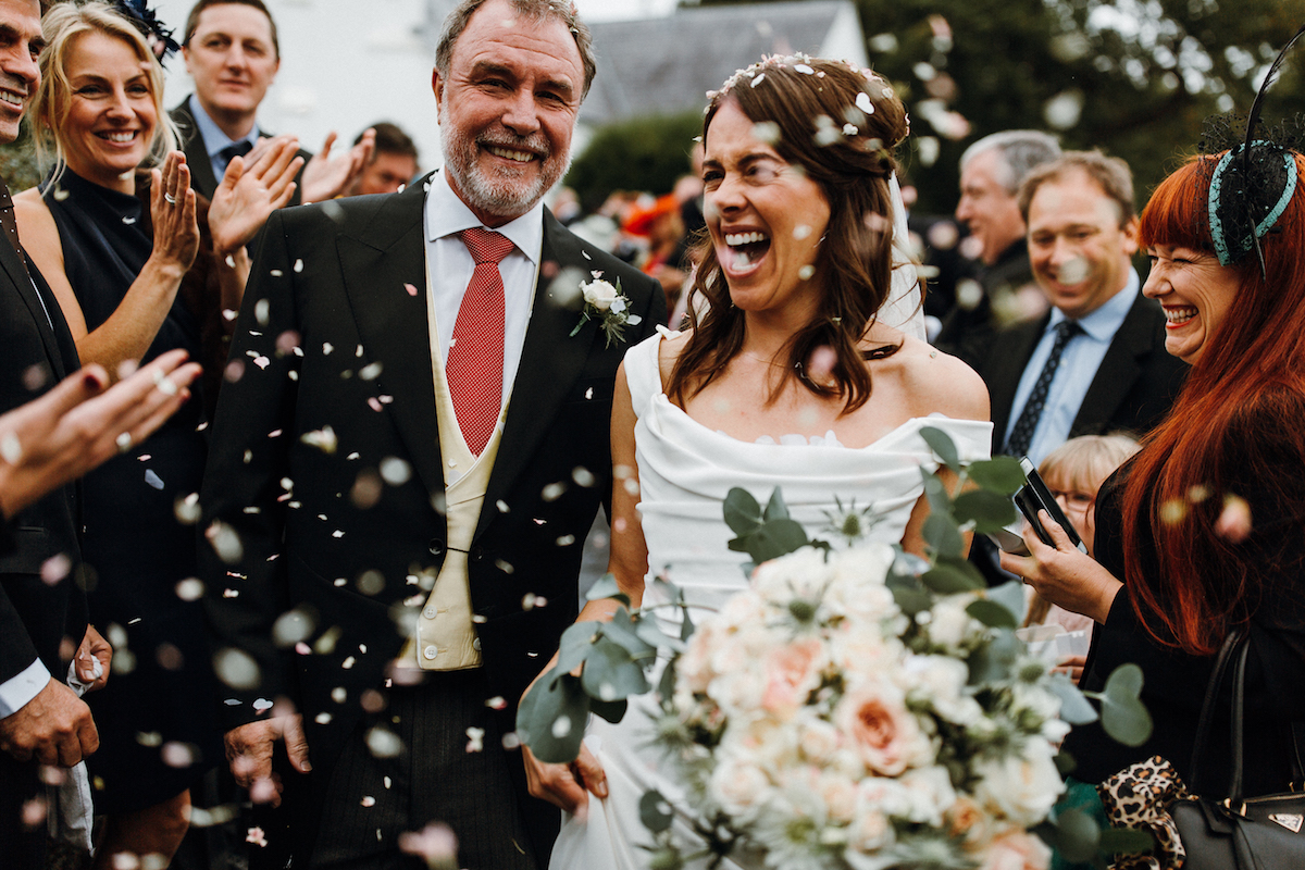 Beautiful bride Katie wore a wedding dress by Halfpenny London