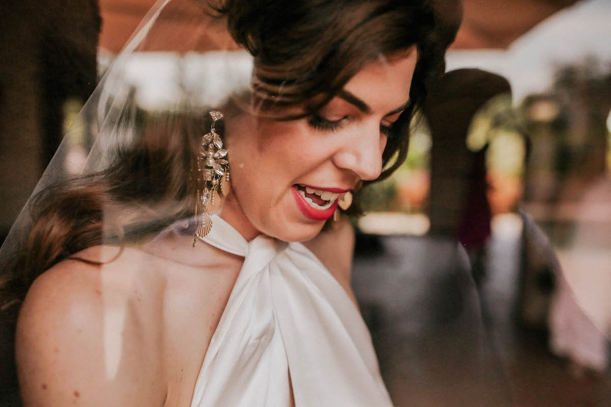 Beautiful bride Heather wore a wedding dress by Halfpenny London