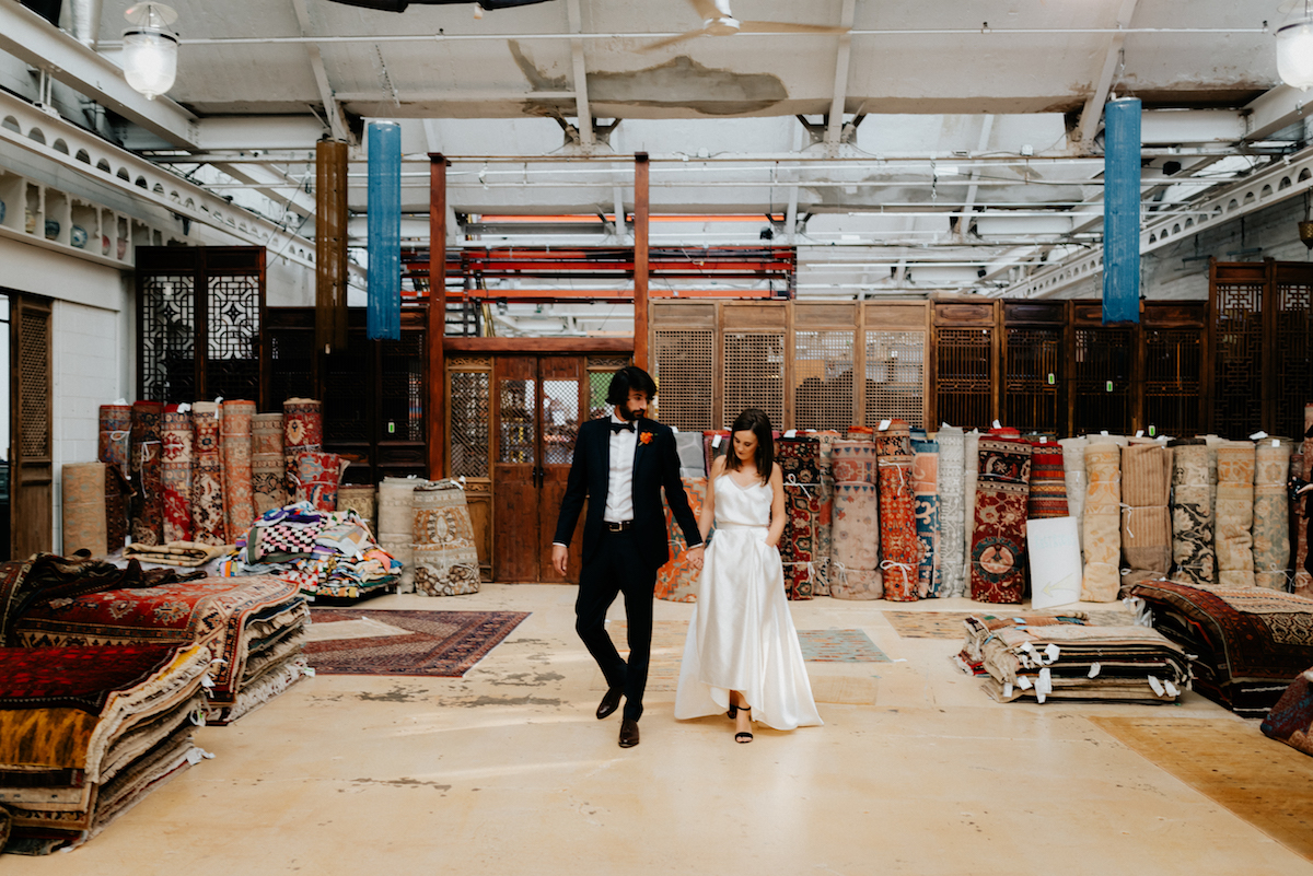 Beautiful bride Sara wore Halfpenny London bridal separates from Net-A-Porter | Wedding dress by Halfpenny London