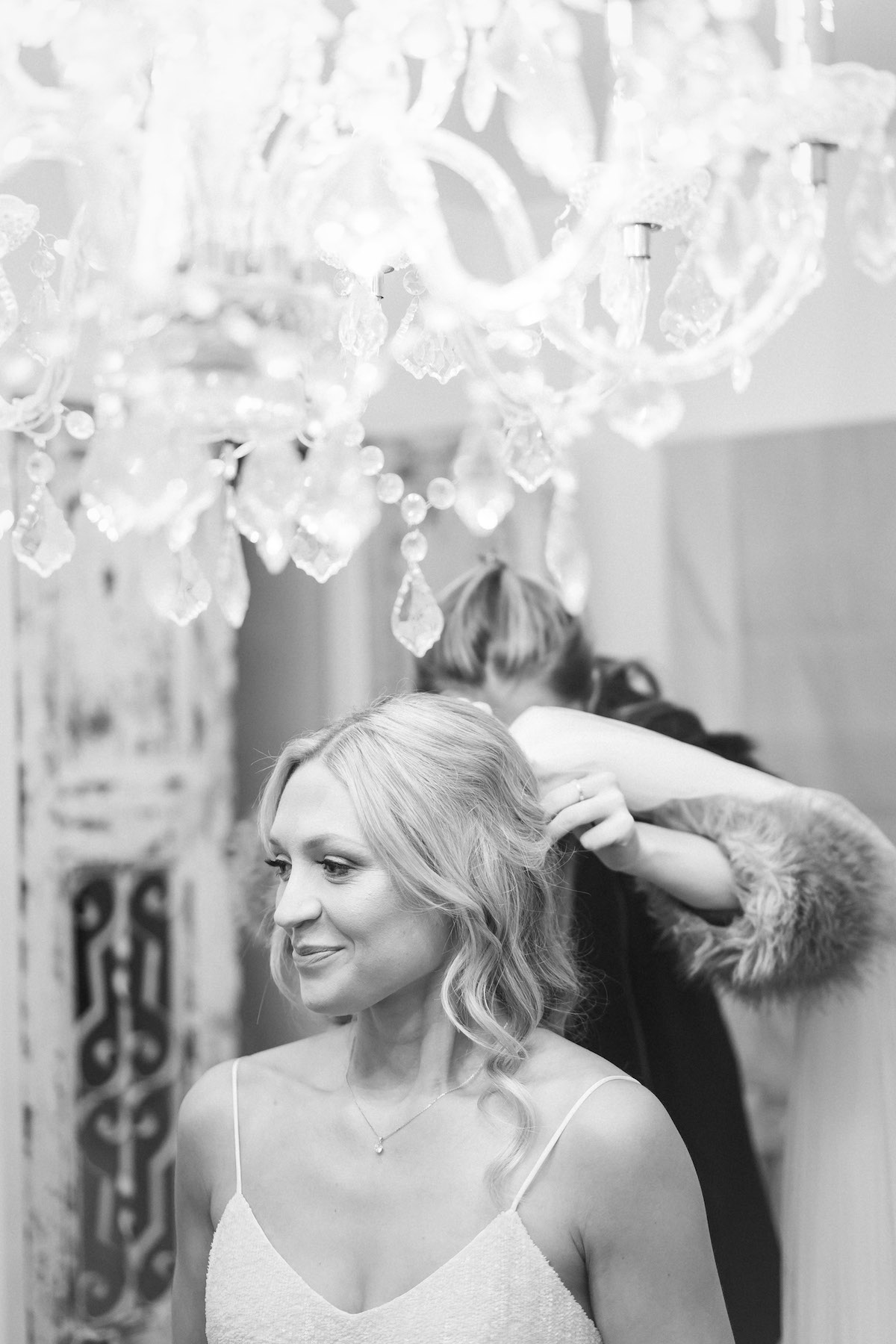 Beautiful bride Claire wore a sequin wedding dress by Halfpenny London