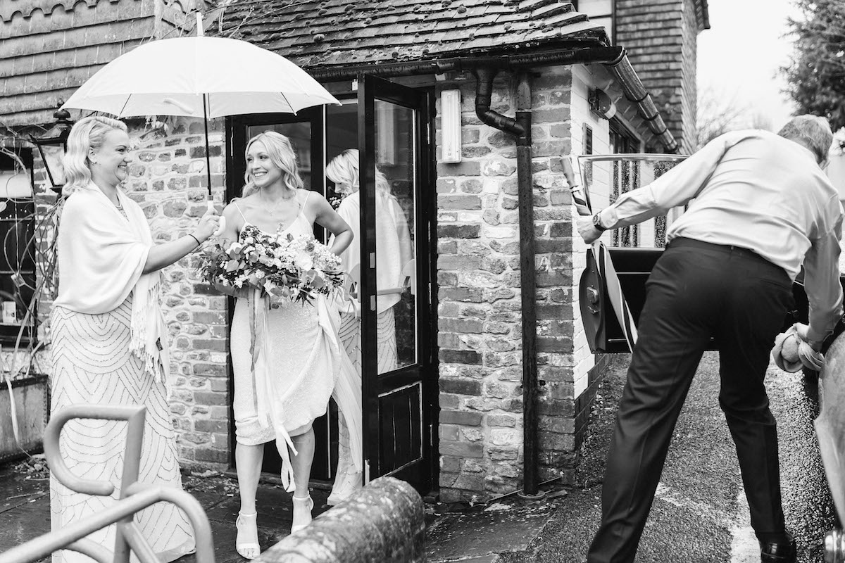 Beautiful bride Claire wore a sequin wedding dress by Halfpenny London