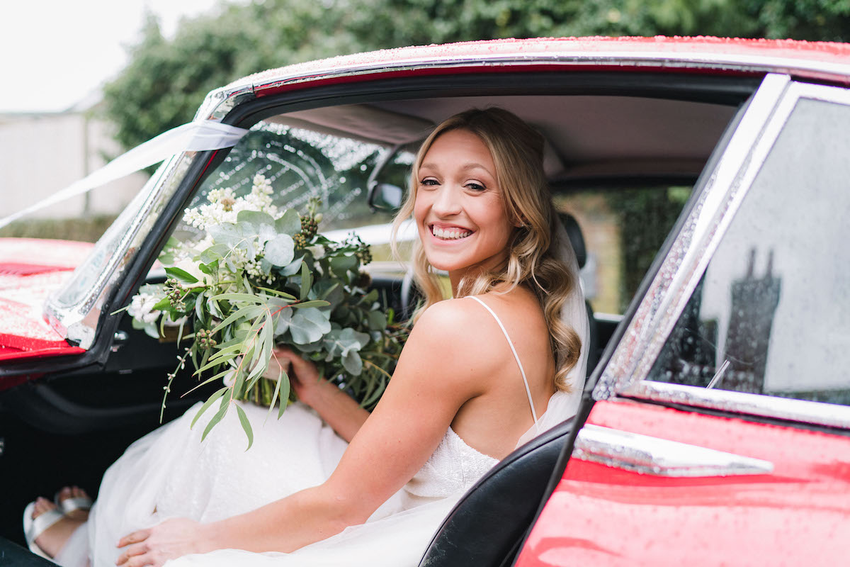 Beautiful bride Claire wore a sequin wedding dress by Halfpenny London