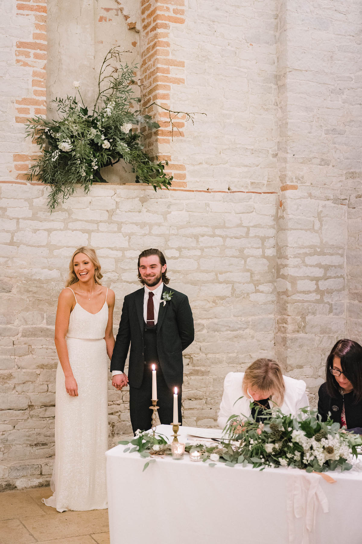 Beautiful bride Claire wore a sequin wedding dress by Halfpenny London