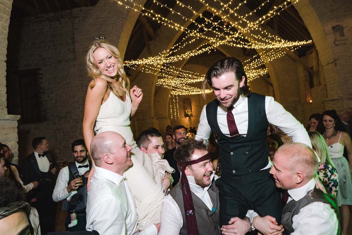 Beautiful bride Claire wore a sequin wedding dress by Halfpenny London