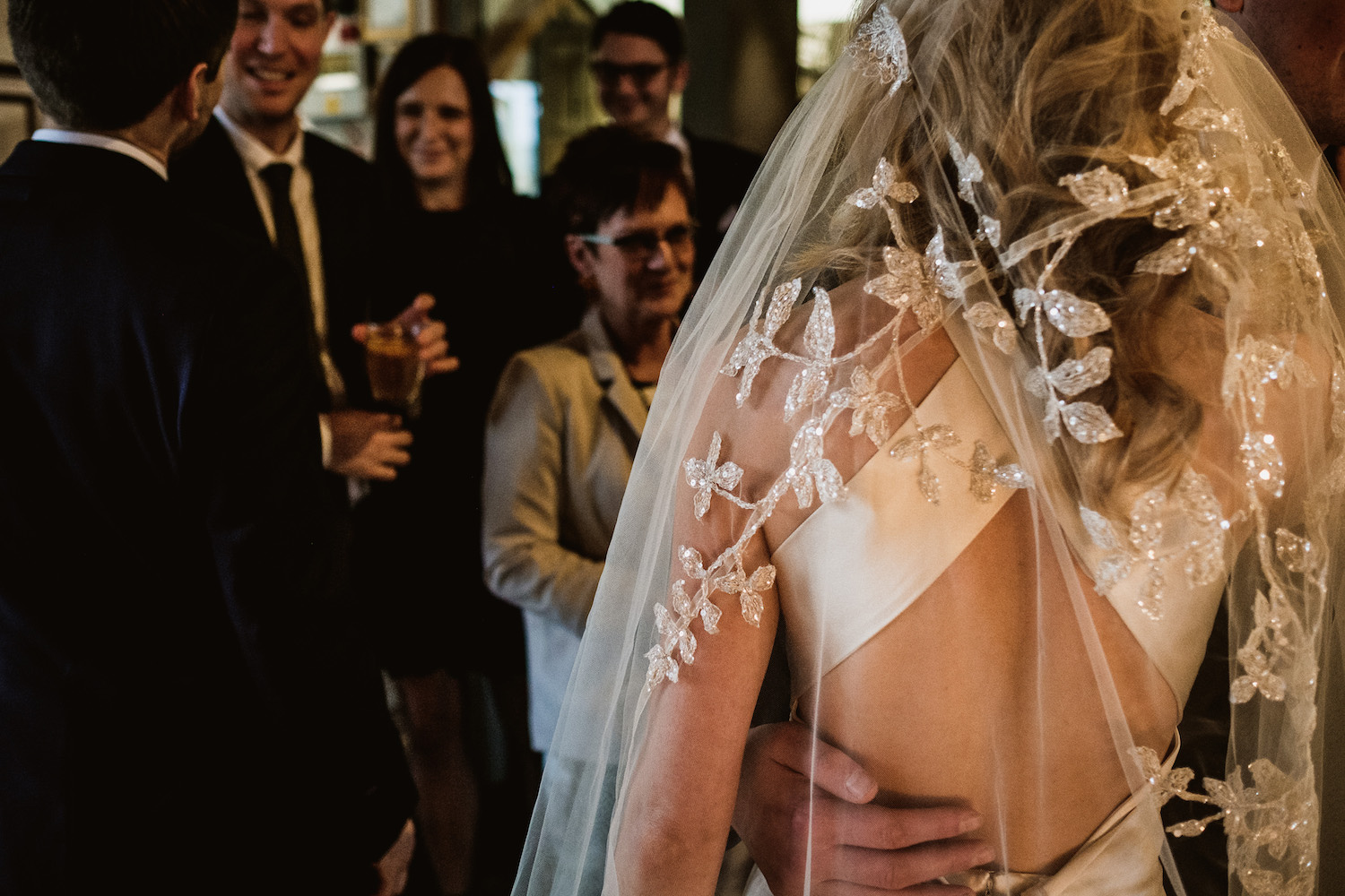 Beautiful bride Kate wore a wedding dress by Halfpenny London