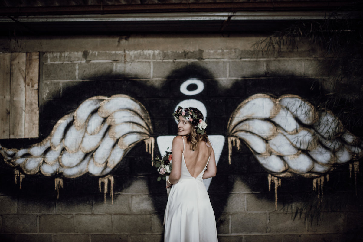 Beautiful bride Daniella wore a wedding dress by Halfpenny London