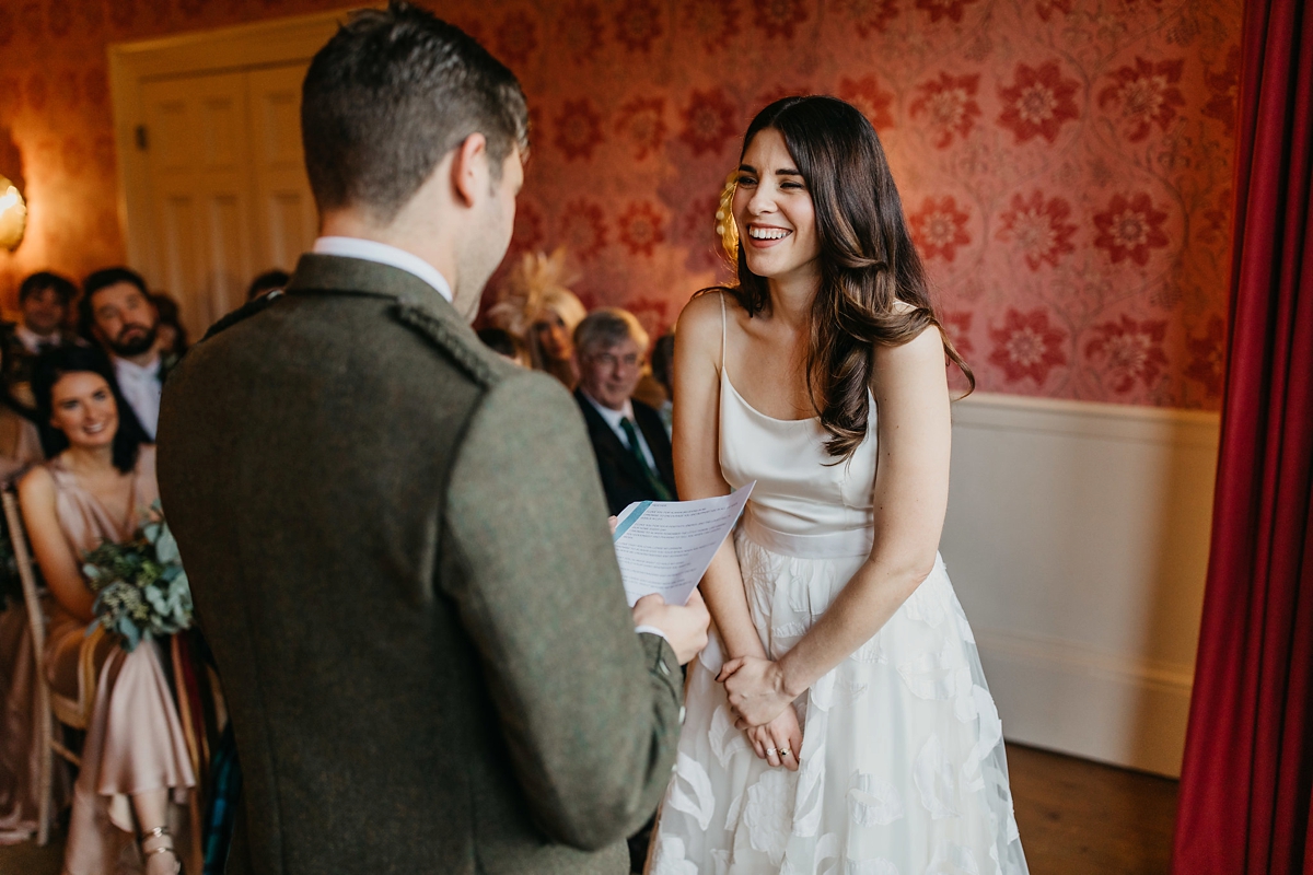Beautiful bride Heather wore bridal separates by Halfpenny London