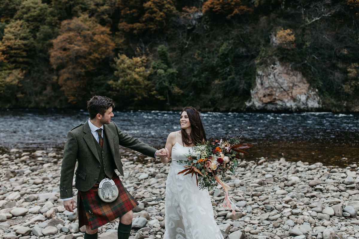 Beautiful bride Heather wore bridal separates by Halfpenny London