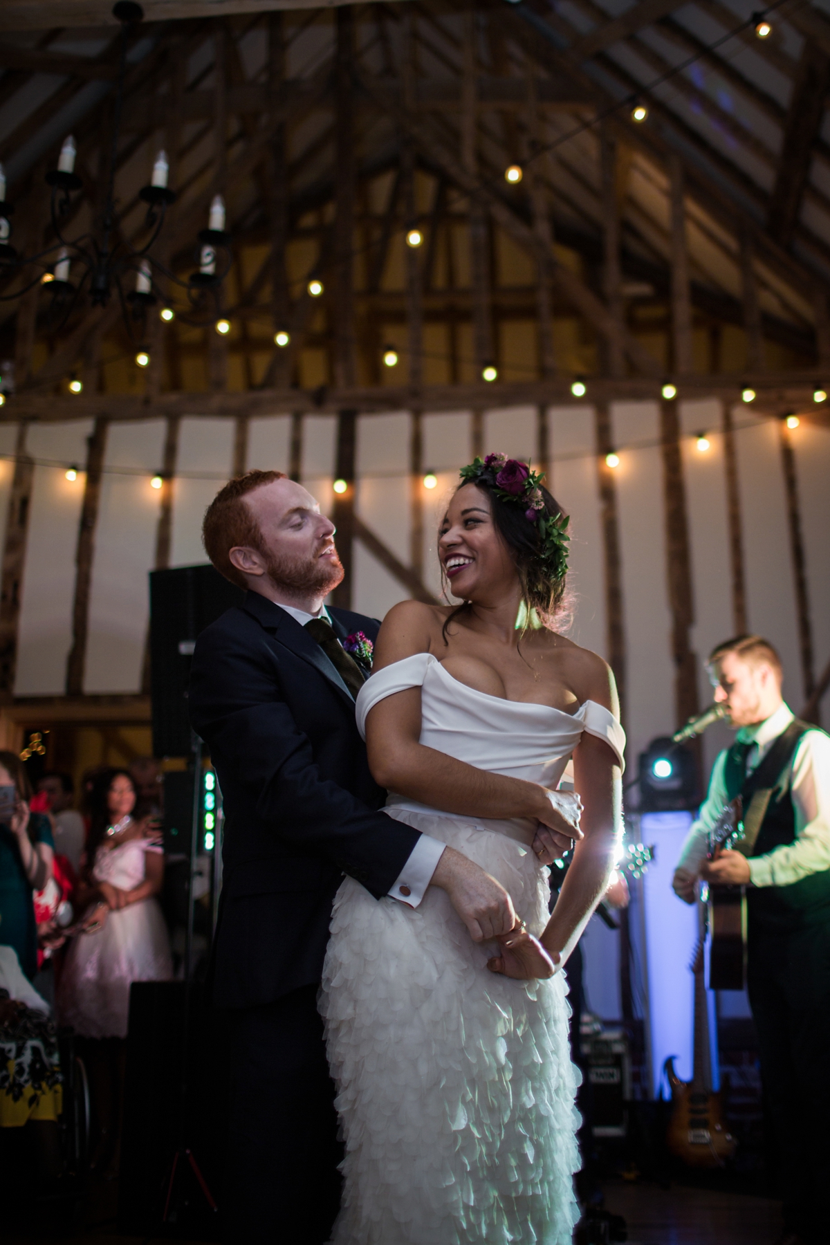 Beautiful bride Leah wore a wedding dress by Halfpenny London