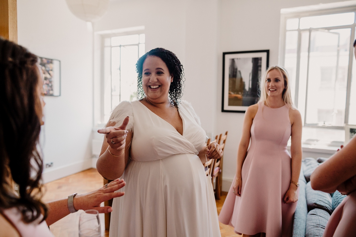 Beautiful and pregnant bride Lianne wore a Halfpenny London wedding dress
