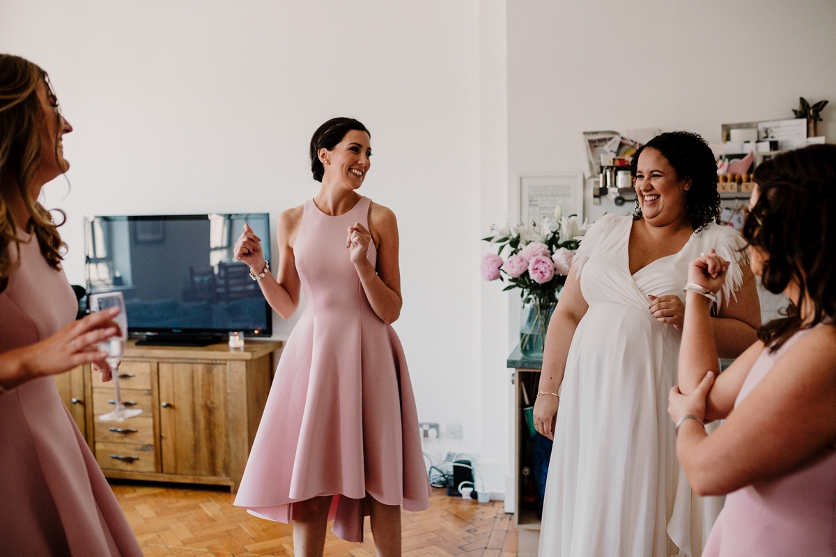 Beautiful and pregnant bride Lianne wore a Halfpenny London wedding dress