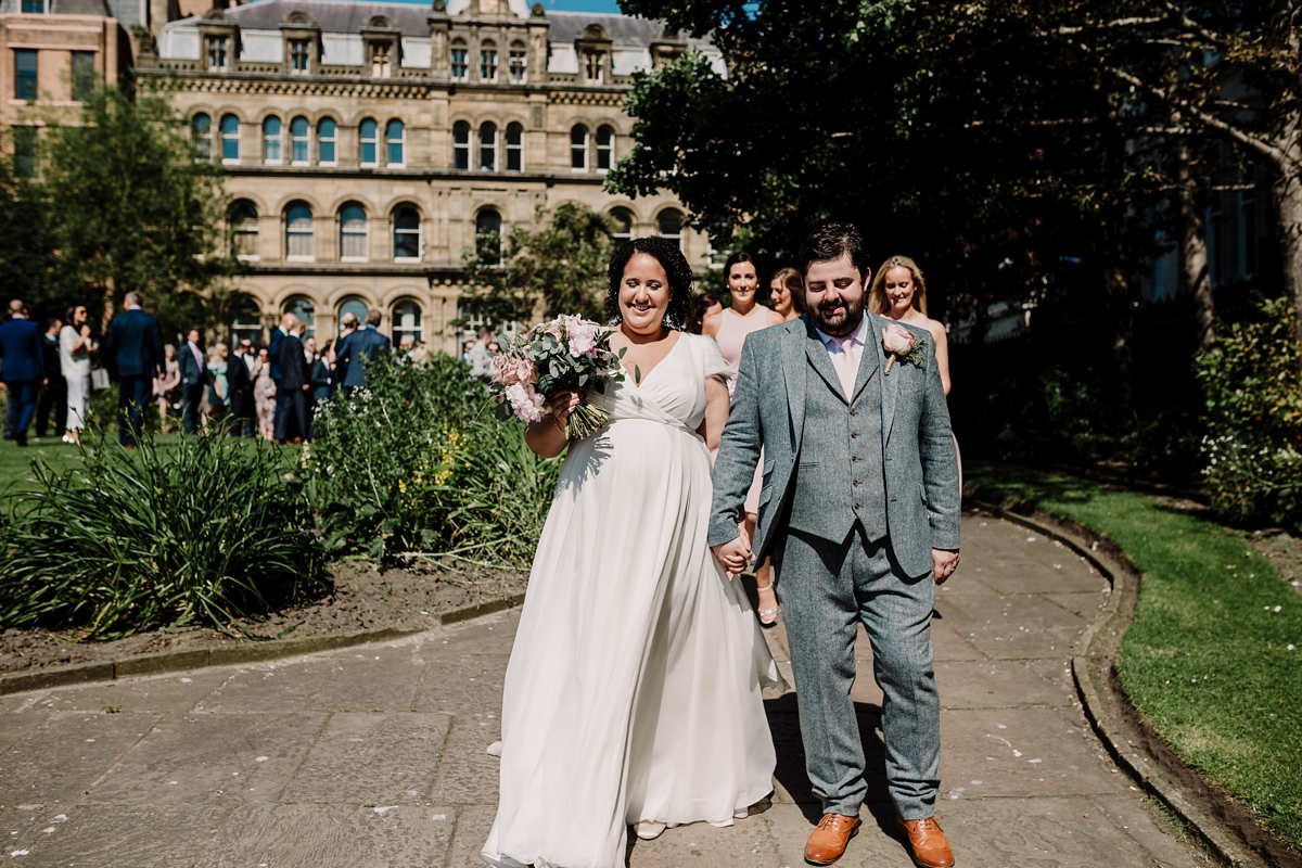 Beautiful and pregnant bride Lianne wore a Halfpenny London wedding dress