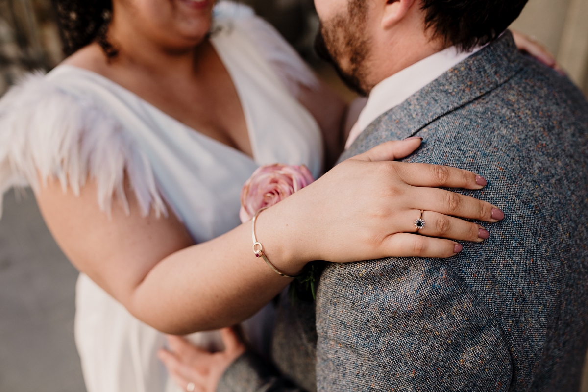 Beautiful and pregnant bride Lianne wore a Halfpenny London wedding dress