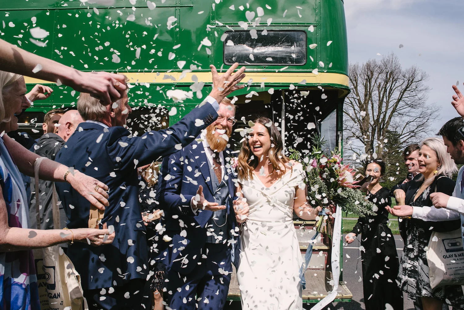 Beautiful bride Megan wore a wedding dress by Halfpenny London